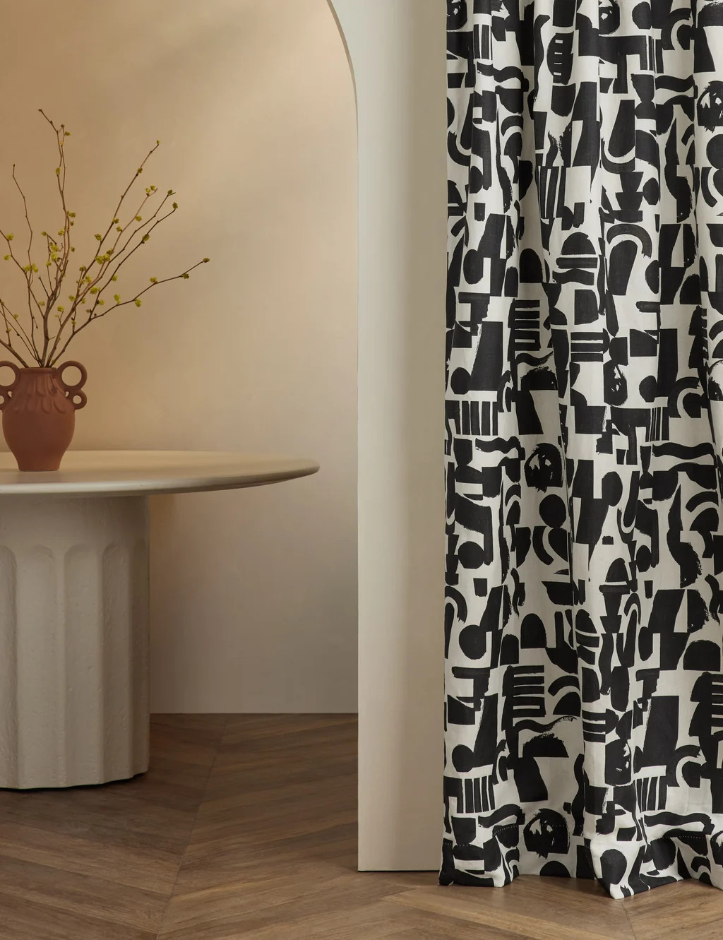 Organic Shapes Linen Curtain Panel by Sarah Sherman Samuel | Lulu and Georgia 