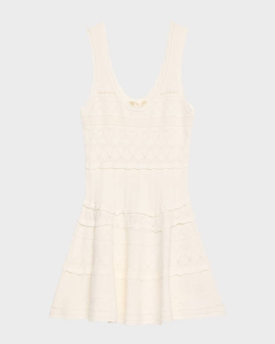 LoveShackFancy Ronelle Sleeveless Embroidered Scoop-Neck Mini Dress | Neiman Marcus