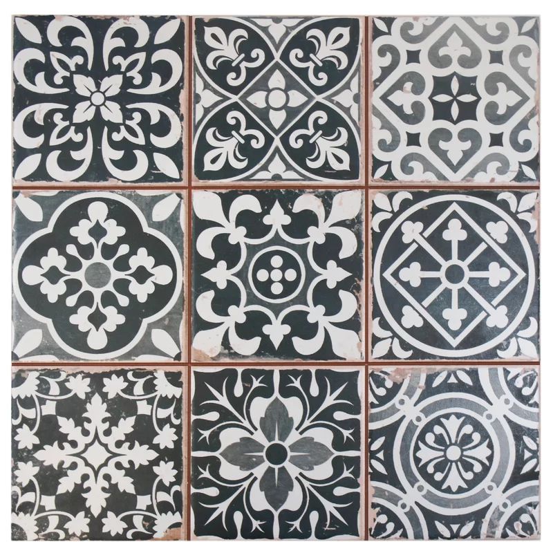 Faventie Nero 13" x 13" Ceramic Field Tile | Wayfair North America
