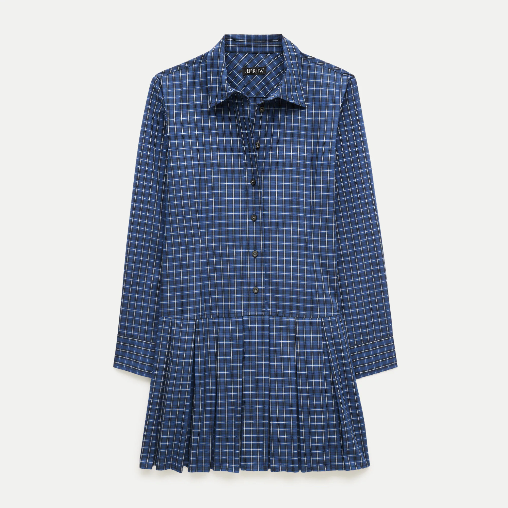 Tall Ophelia long-sleeve dress in plaid poplin | J. Crew US