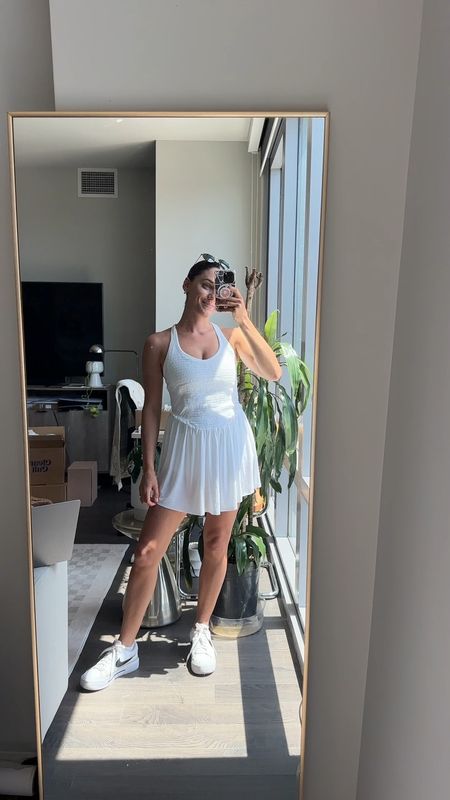 the cutest white tennis jumper from free people movement 🤍👟 bridal style, activewear, free people movement, free people smockin hot dress, white dress

#LTKActive #LTKWedding #LTKStyleTip
