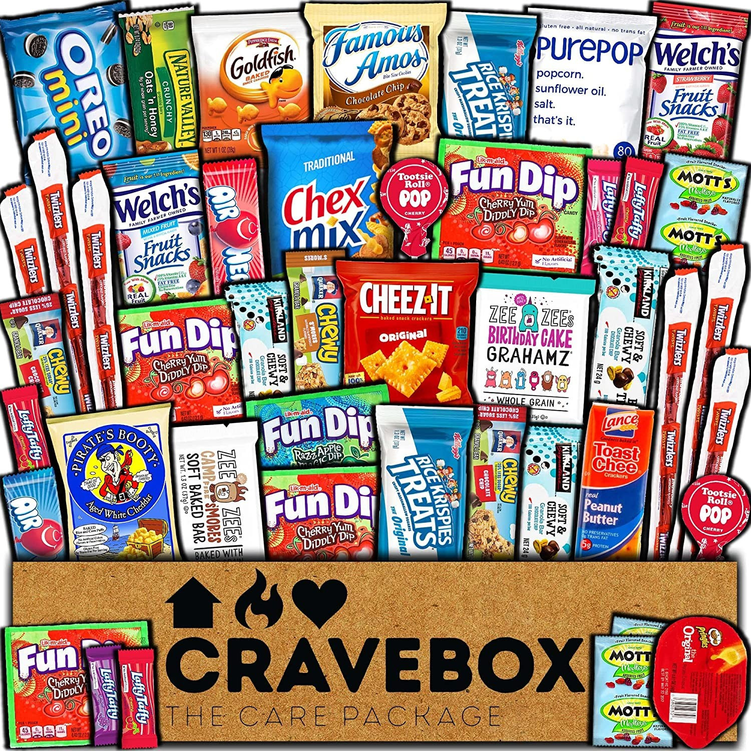CRAVEBOX Snack Box Variety Pack Care Package (45 Count) Halloween Treat Basket Stuffers Kids Gift... | Amazon (US)