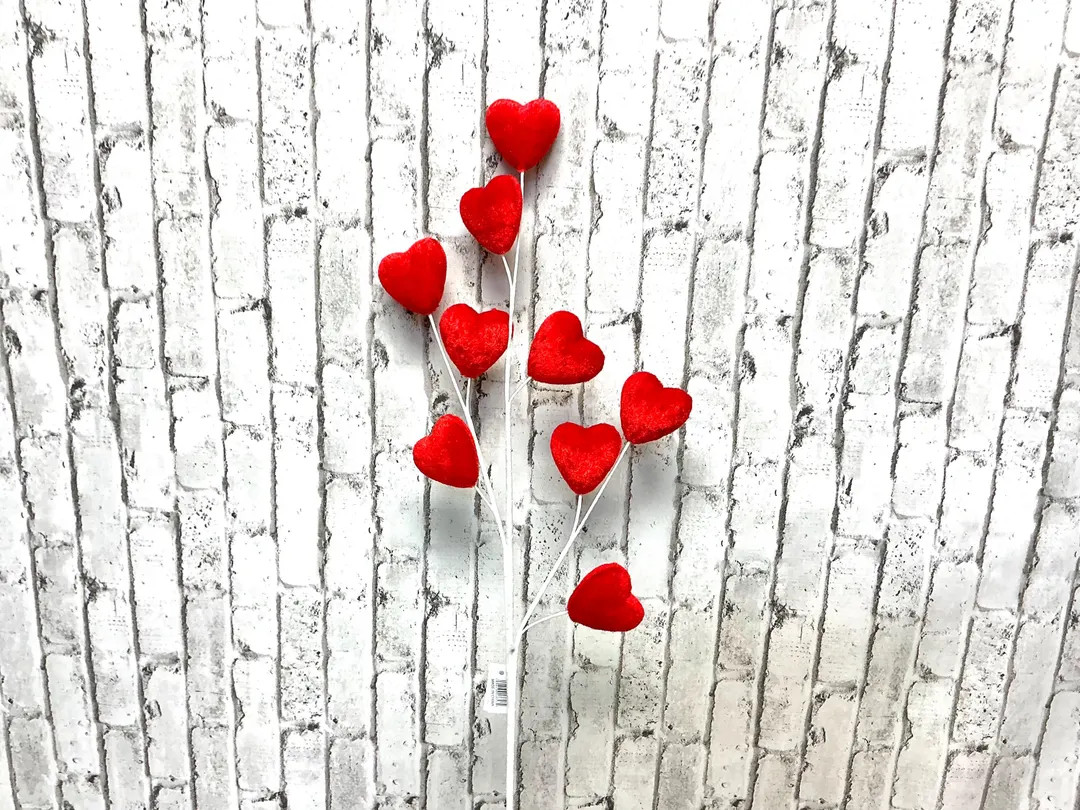 Heart Spray, 24” tall, HV136924, Valentine Hearts, velvet hearts | Etsy (US)
