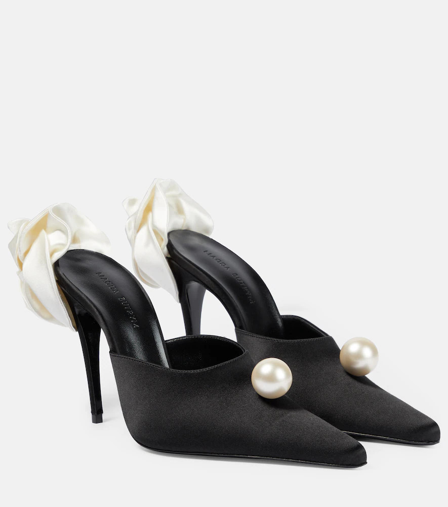 Magda Butrym Applique embellished satin mules | Mytheresa (UK)