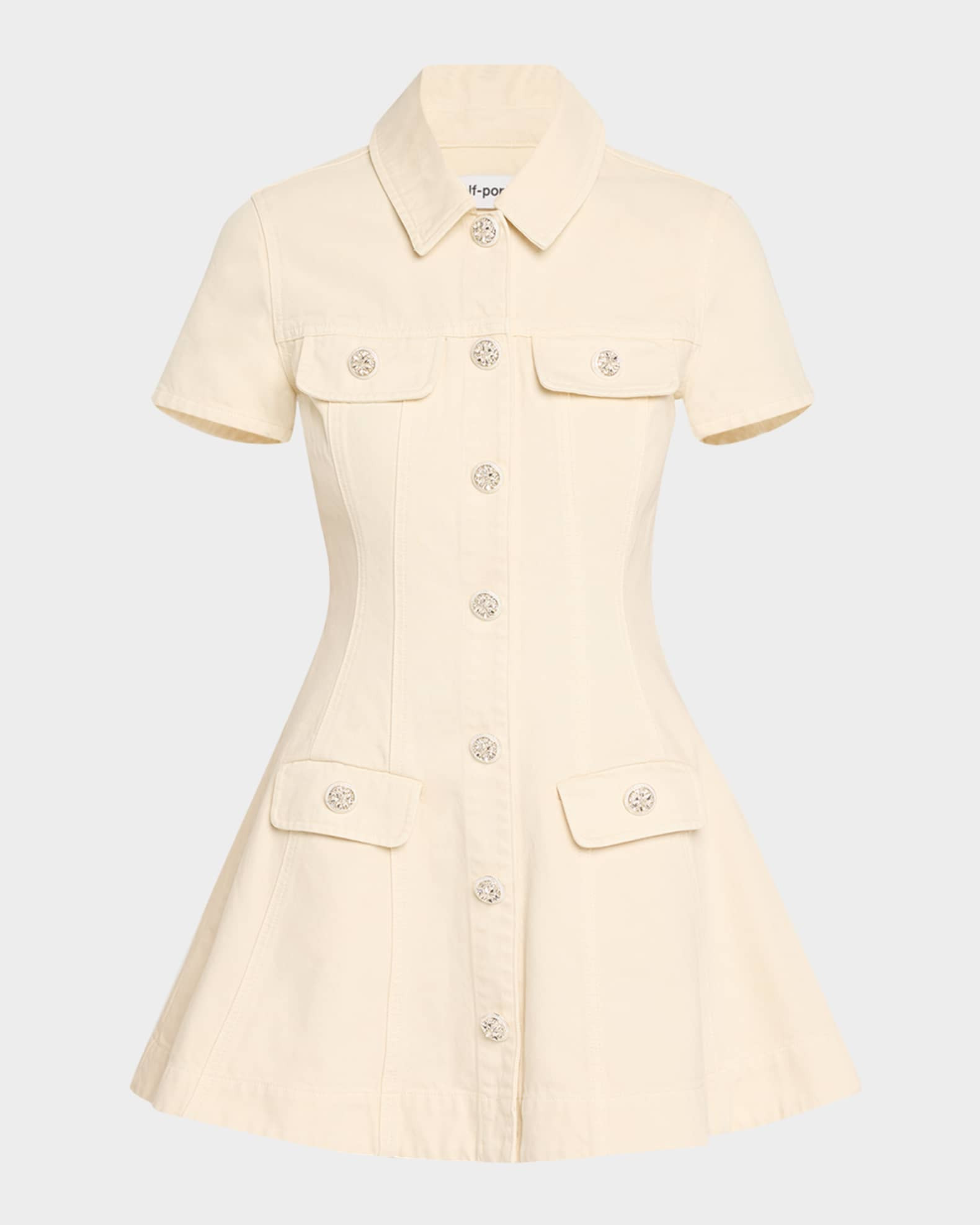 Structured Denim Mini Dress | Neiman Marcus