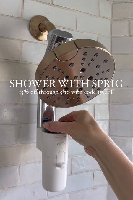 upgraded our shower experience with the @stepintosprig shower infusion device. 🚿 #ad it infuses the water stream with your choice of 6 different aromatherapy scents, to fit your mood, and premium skincare ingredients to keep skin and hair hydrated 🧖🏼‍♀️after using it daily, I can confirm it makes a huge difference! get 15% off sitewide through 5/10 with code 15OFF. Shop my @stepintosprig faves in the link below! #sprigbykohler #stepintosprig 

#LTKsalealert #LTKhome #LTKbeauty