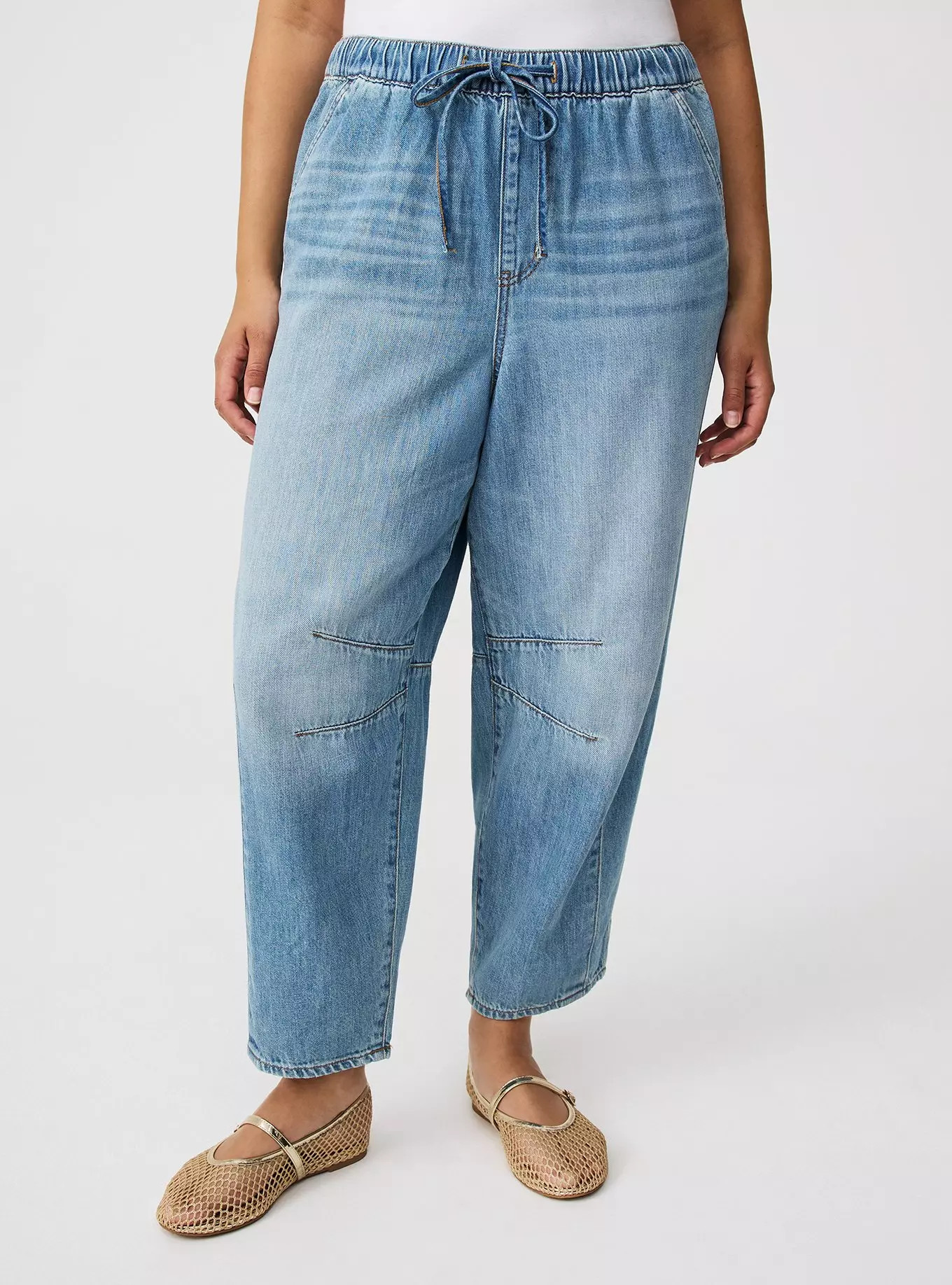 High-Rise Drapey Barrel Jean | Torrid (US & Canada)