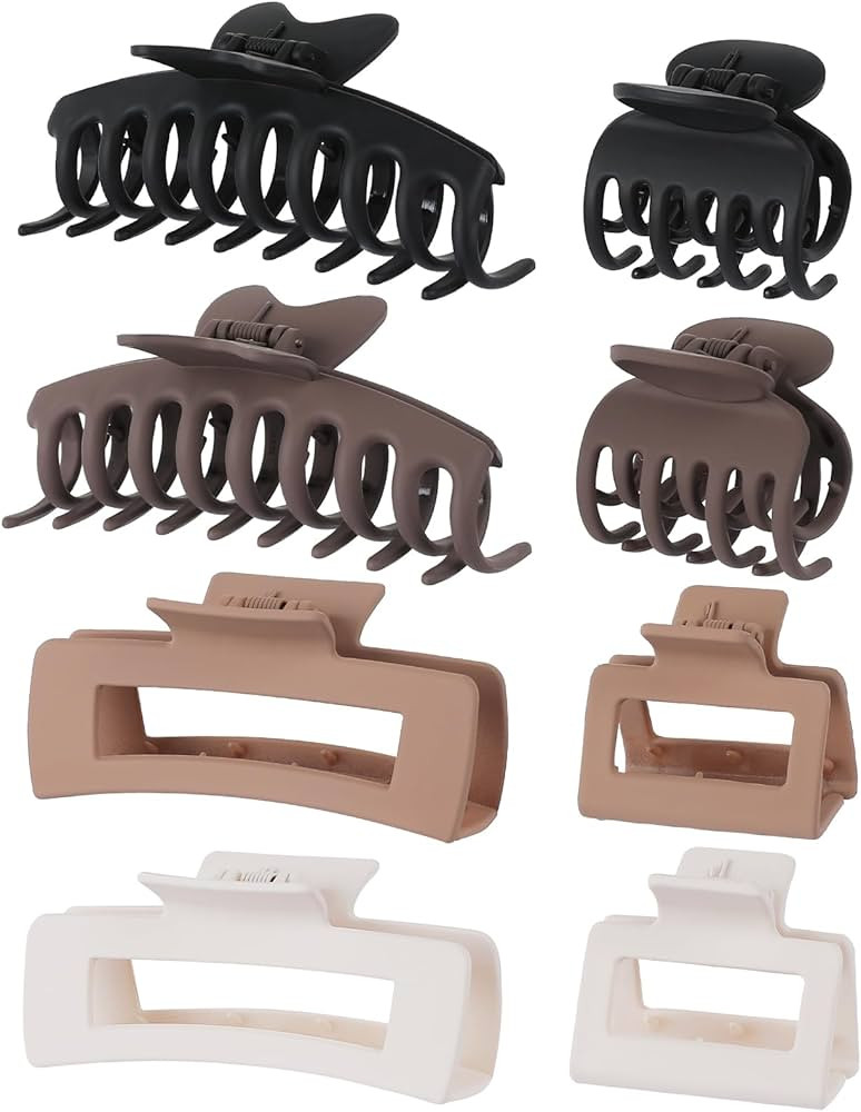 8 Pcs Large, Medium and Small Hair Accessories for Women and Girls - Thick and Thin Hair Clips in... | Amazon (US)