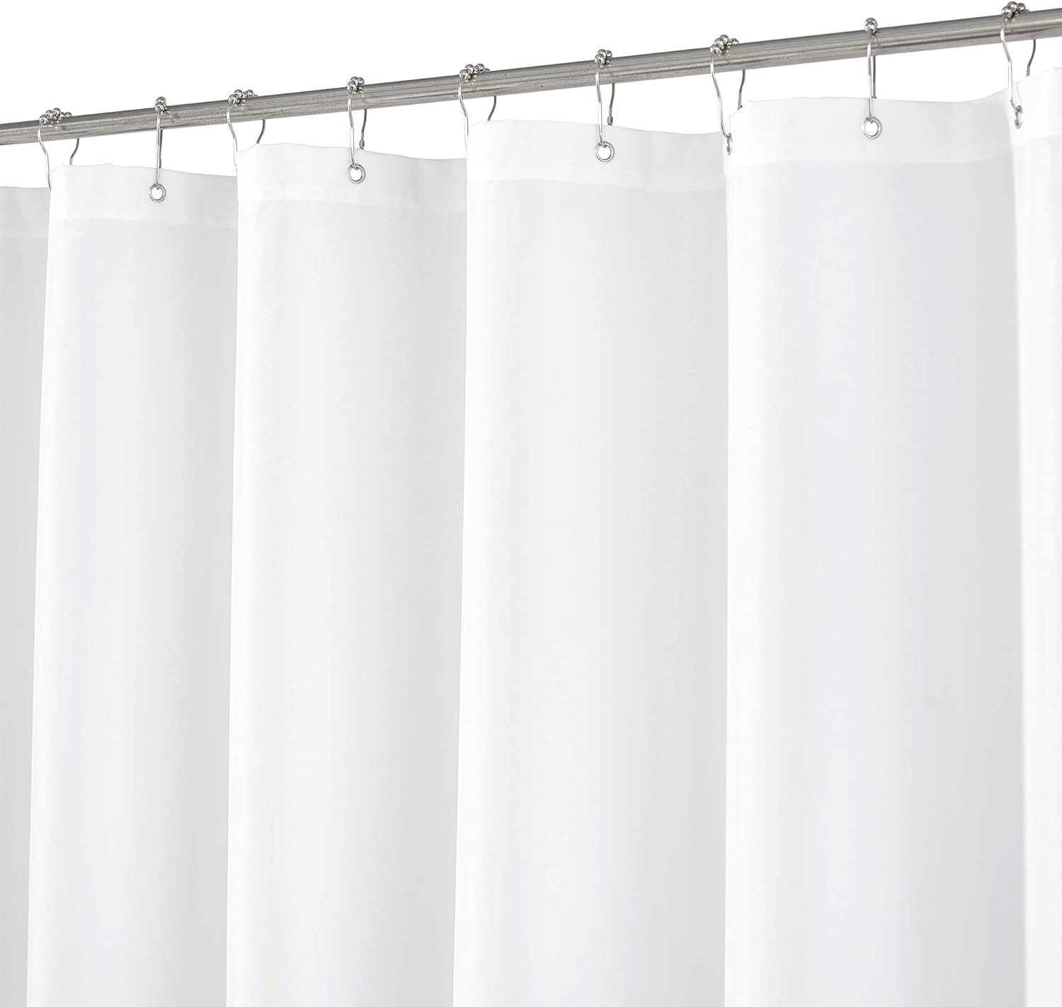 Extra Long Shower Curtain or Liner 72" W x 108" H - Hotel Quality, Washable Fabric, White Bathroo... | Amazon (US)