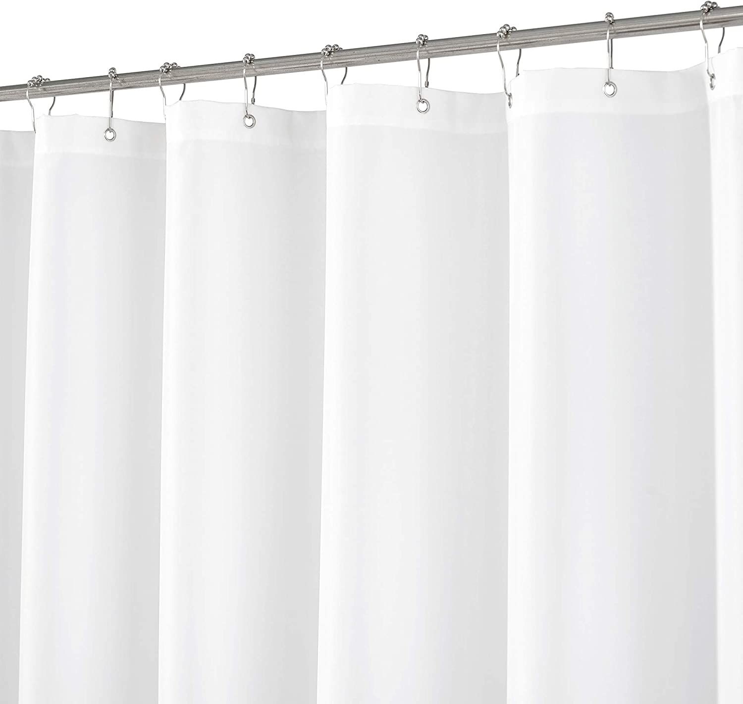 Extra Long Shower Curtain or Liner 72" W x 108" H - Hotel Quality, Washable Fabric, White Bathroo... | Amazon (US)