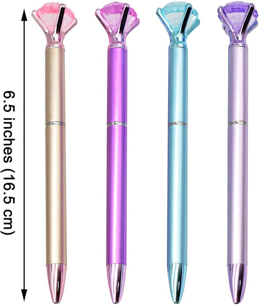 Maydahui 12PCS Big Diamond Ballpoint Pen Retractable Gem Pens Rhinestones Crystal Pen Bling Pens ... | Amazon (US)