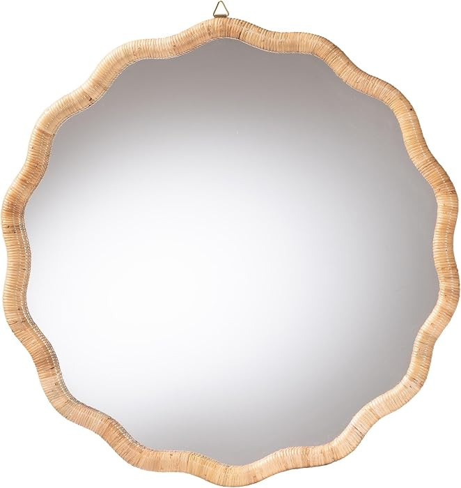 Bali & pari Rasida Natural Rattan Scalloped Wall Mirror | Amazon (US)