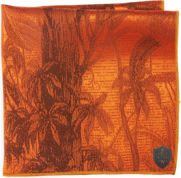 Burnt Orange Floral Silk Pocket Square | Nordstrom