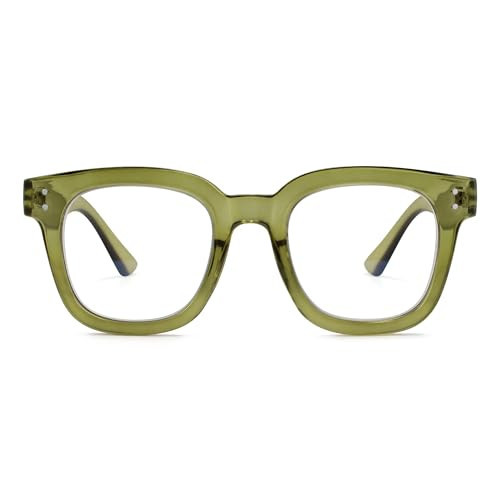 Madison Avenue Oversized Blue Light Blocking Glasses for Women Fashion Blue Light Blockers Anti Eyestrain & UV Protection Computer Eyeglasses (Olive Green) | Amazon (US)