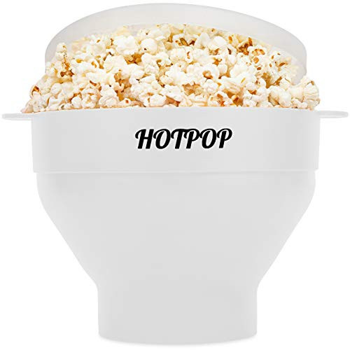 The Original HotPop Silicone Popcorn Maker - Microwave Popcorn Popper - Collapsible Bowl, Heat-Resistant, Easy to Clean, Ideal for Family Movie Nights, 15-Cup Capacity - White | Amazon (US)