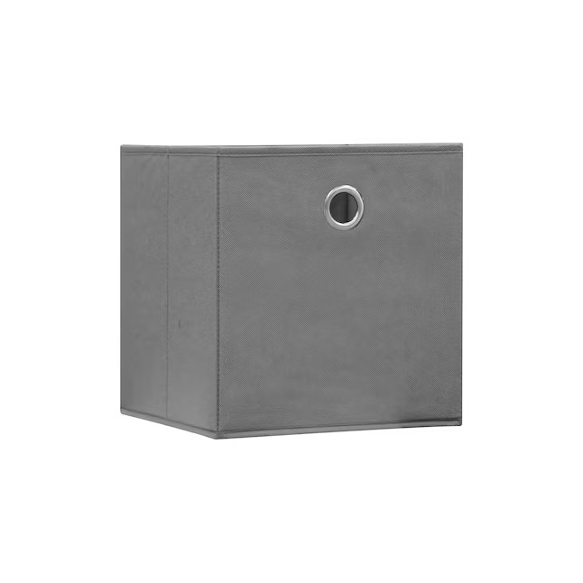 Style Selections (10.5-in W x 11-in H x 10.5-in D) Gray Fabric Collapsible Bin | Lowe's