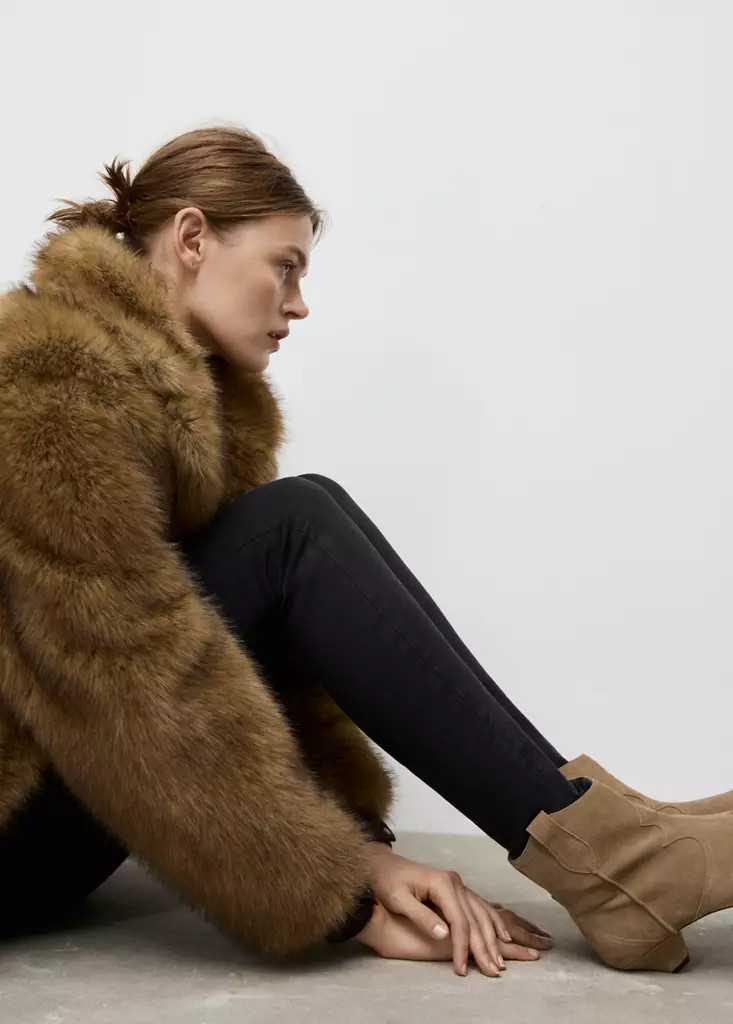 Suede ankle boot with kitten heel | MANGO (UK)