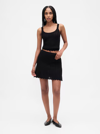 100% Cotton Pointelle Mini Skirt | Gap (US)