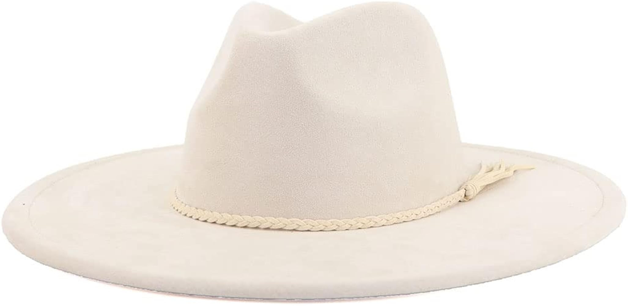 Big Wide Brim Fedora Hats for Women Men Western Suede Hat Large Felt Panama Hat Rancher Hat | Amazon (US)