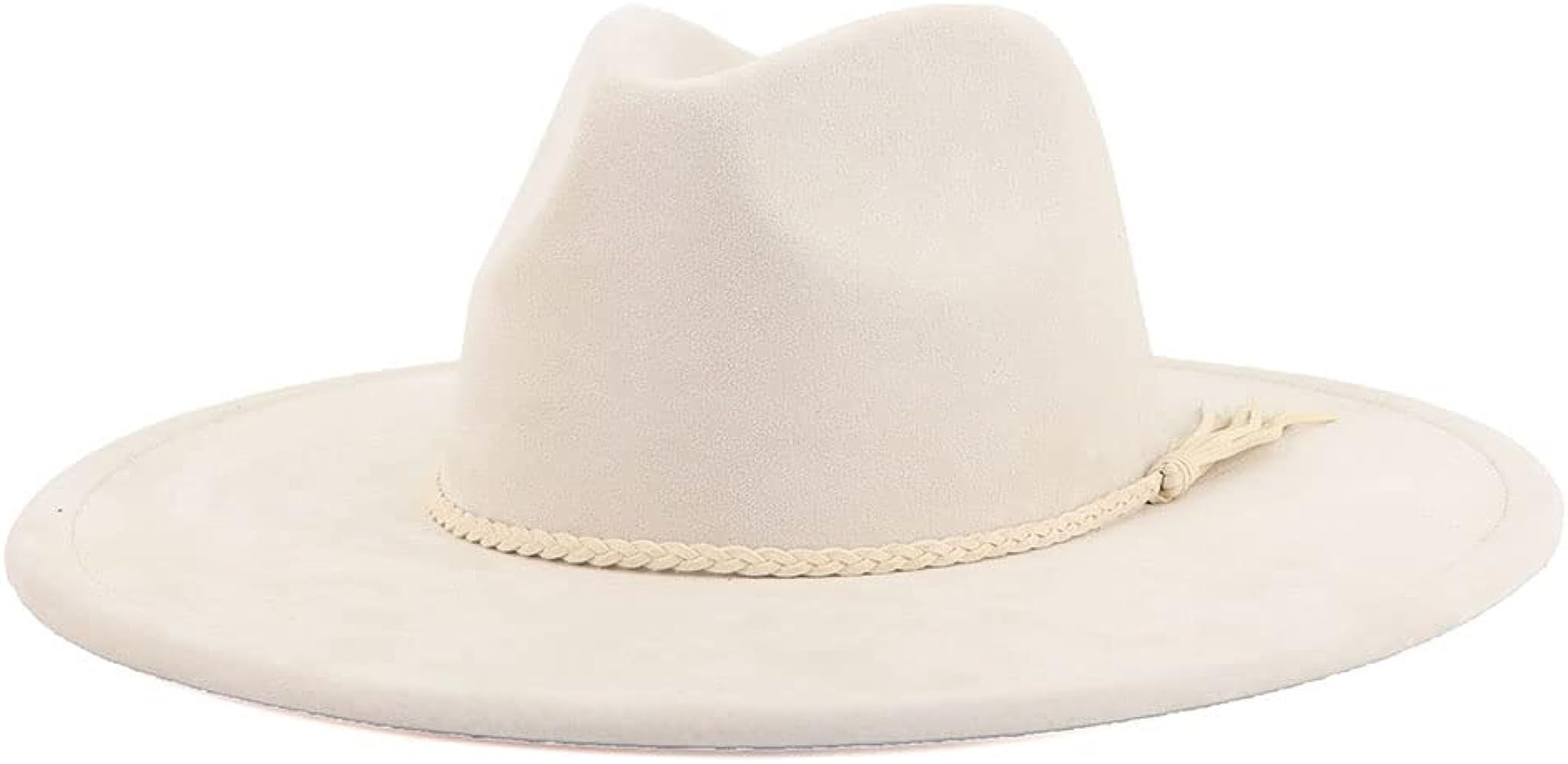 LIDHAY Big Wide Brim Fedora Hats for Women Men Western Suede Hat Large Felt Panama Hat Rancher Ha... | Amazon (US)
