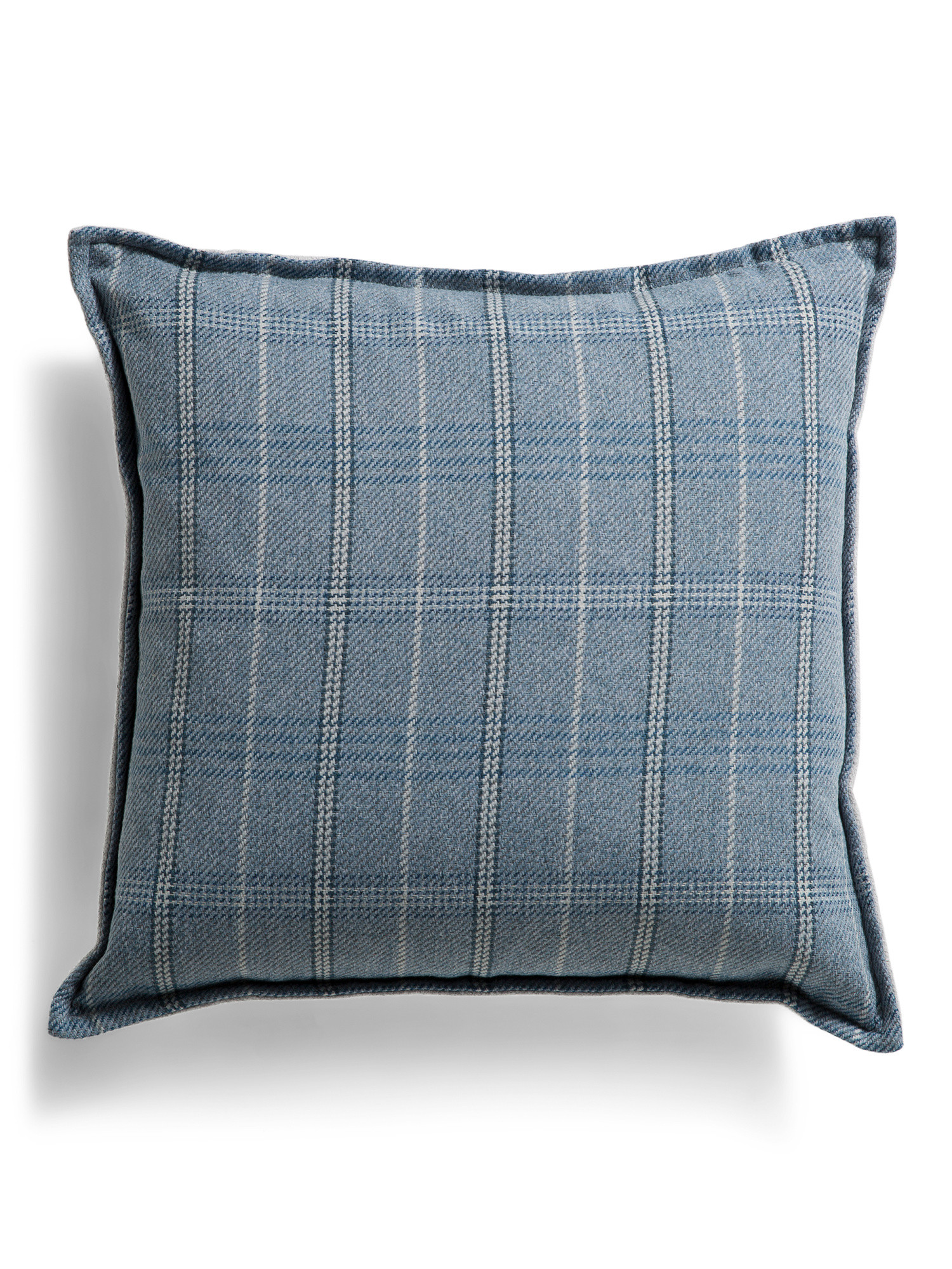 Made In Usa 22x22 Coastal Plaid Oversized Feather Fill Pillow | TJ Maxx