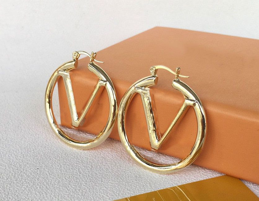 Discount Fashion Gold Hoop Earrings For Lady Women Party Wedding Lovers Gift Engagement Jewelry F... | DHGate