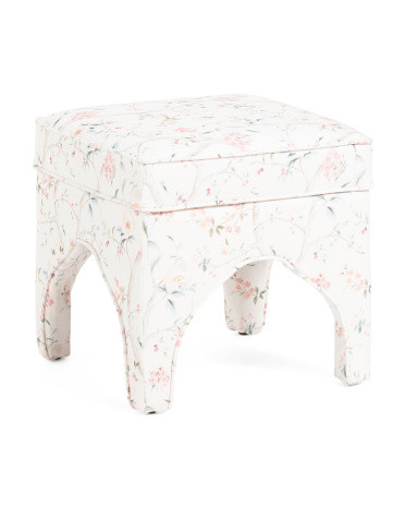 17.5in Floral Print Ottoman | TJ Maxx
