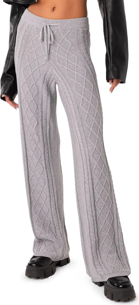 EDIKTED Kasey Cable Knit Cotton Pants | Nordstrom | Nordstrom