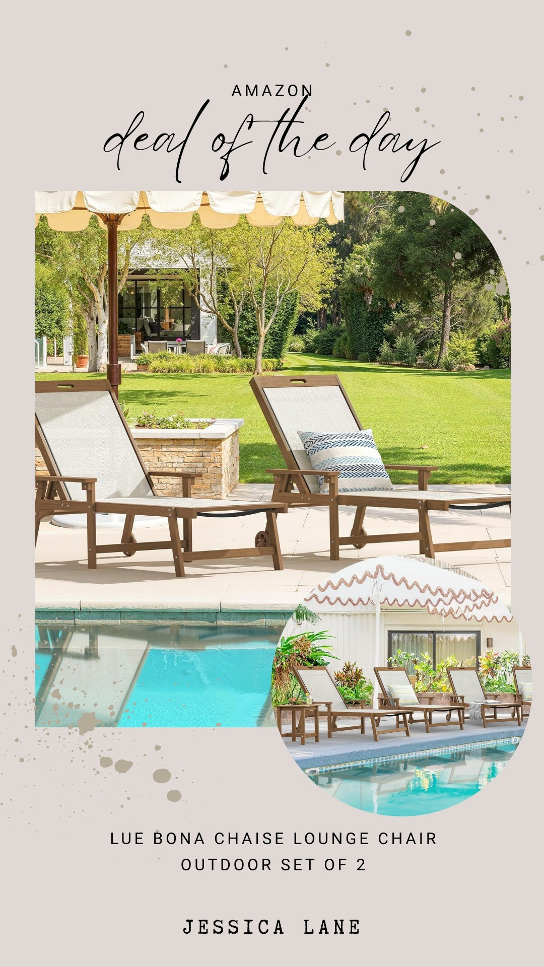 Relax by the pool with this set of two Lue Bona chaise lounge chairs, currently featured as an Amazon deal of the day.#OutdoorLiving #PatioDeals

#LTKSaleAlert #LTKHome #LTKSeasonal
