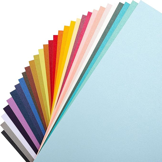 Gartful Shimmer Cardstock Paper - Standard A4 Size 8.5 x 11 inch - 90lb-250gsm, 30 Colors Thick M... | Amazon (US)