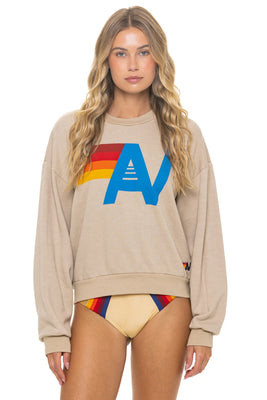 LOGO RELAXED CREW SWEATSHIRT - SAND | Aviator Nation