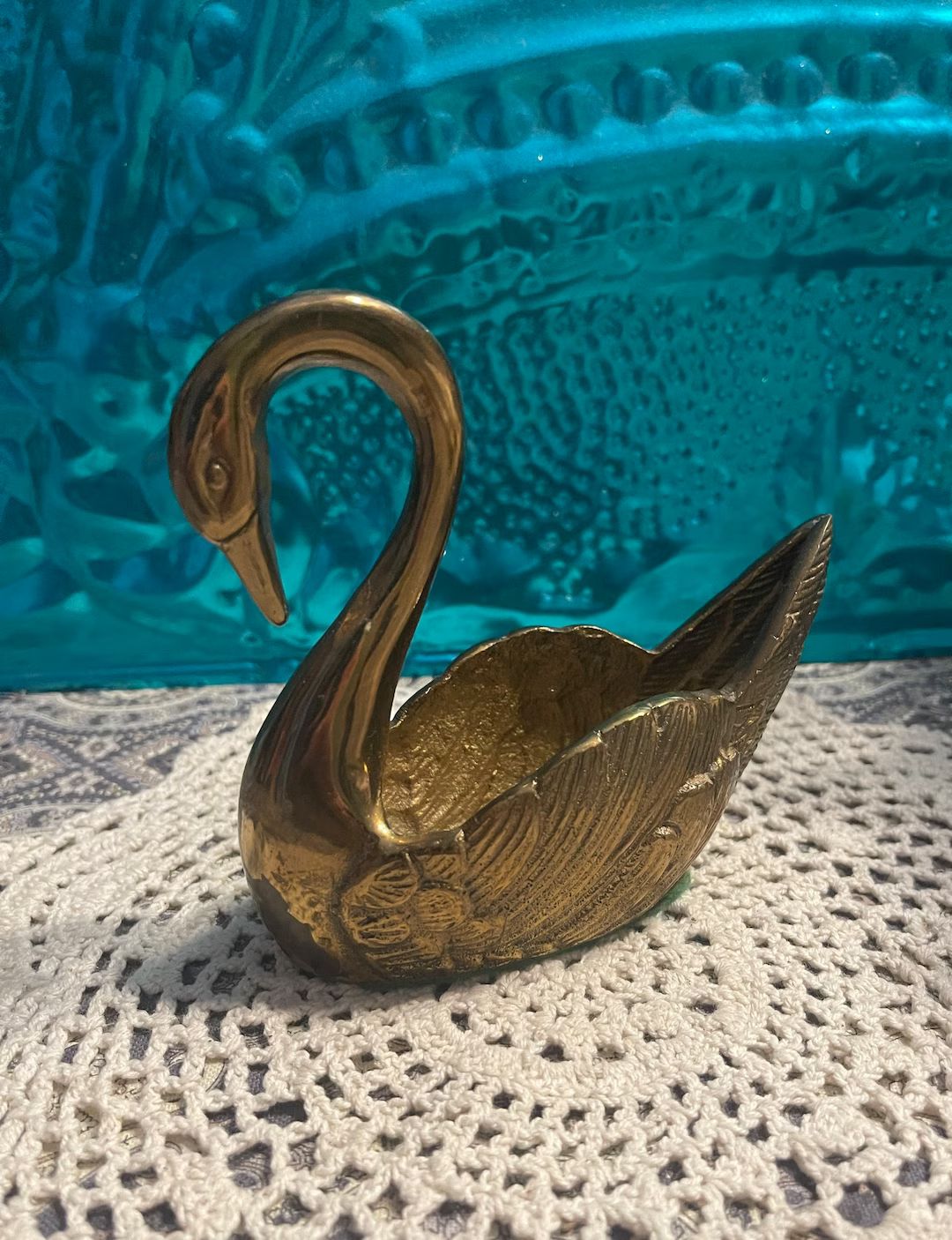 Vintage small brass swan planter | Etsy (US)