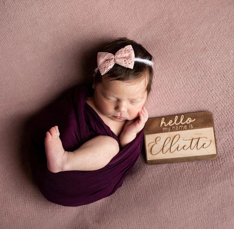 Hello My Name Is Wooden Cutout / Birth Announcement /Baby Name Announcement / Baby Shower Gift / ... | Etsy (US)