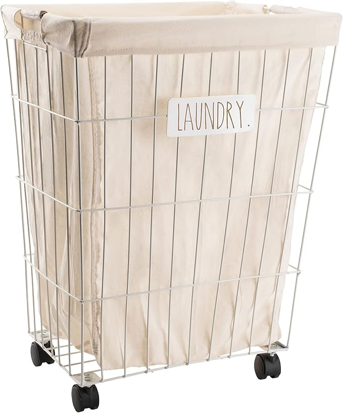 Rae Dunn Heavy Duty Laundry Hamper (White) | Amazon (US)