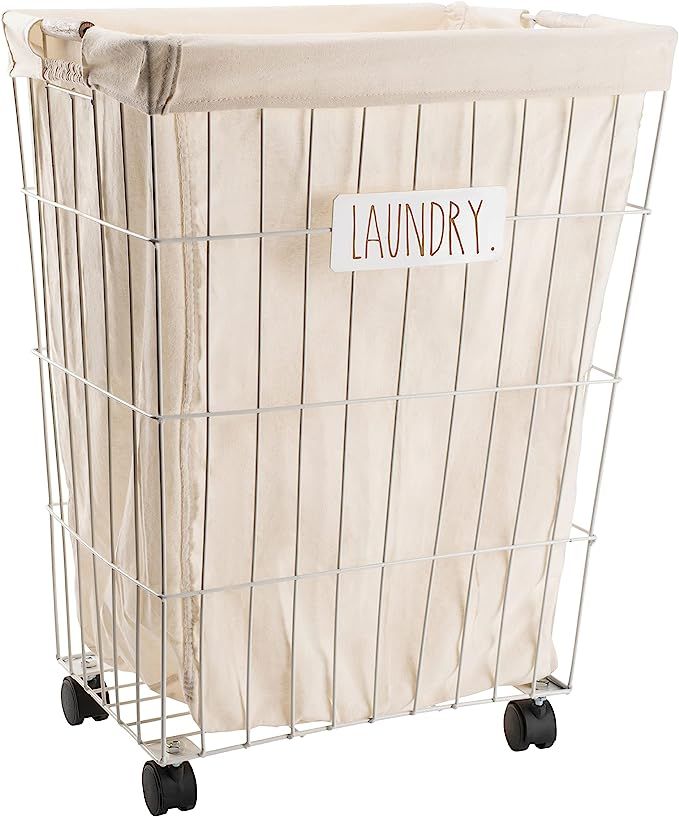 Rae Dunn Heavy Duty Laundry Hamper (White) | Amazon (US)