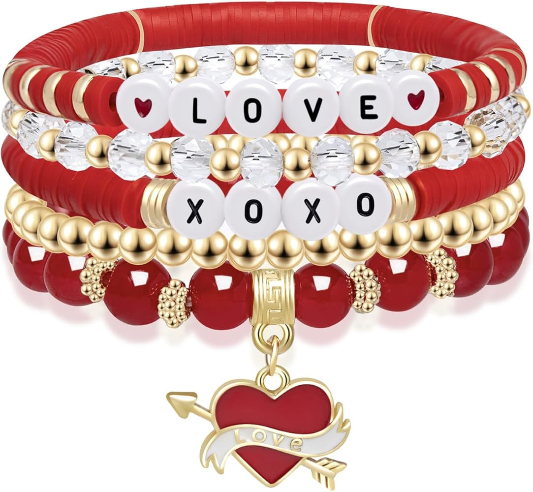 Valentines Gifts For Her - Love Heart Bracelets for Girlfriend, Lover, Best Friends, Wife, Women | Amazon (US)