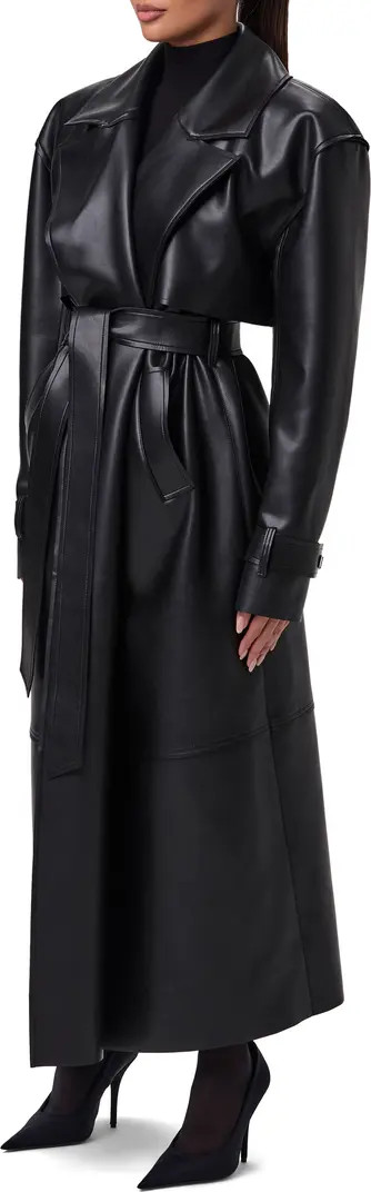 Naked Wardrobe Faux Leather Trench Coat | Nordstrom | Nordstrom