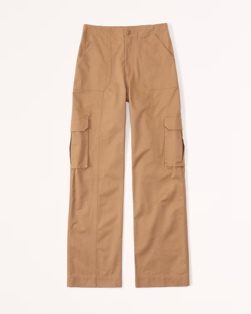 Women's Relaxed Cargo Pants | Tan Pants | Abercrombie Pants | Winter Outfit Inspo | Abercrombie & Fitch (US)