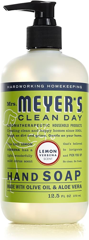 Mrs. Meyer's Hand Soap, Made with Essential Oils, Biodegradable Formula, Lemon Verbena, 12.5 fl. ... | Amazon (US)