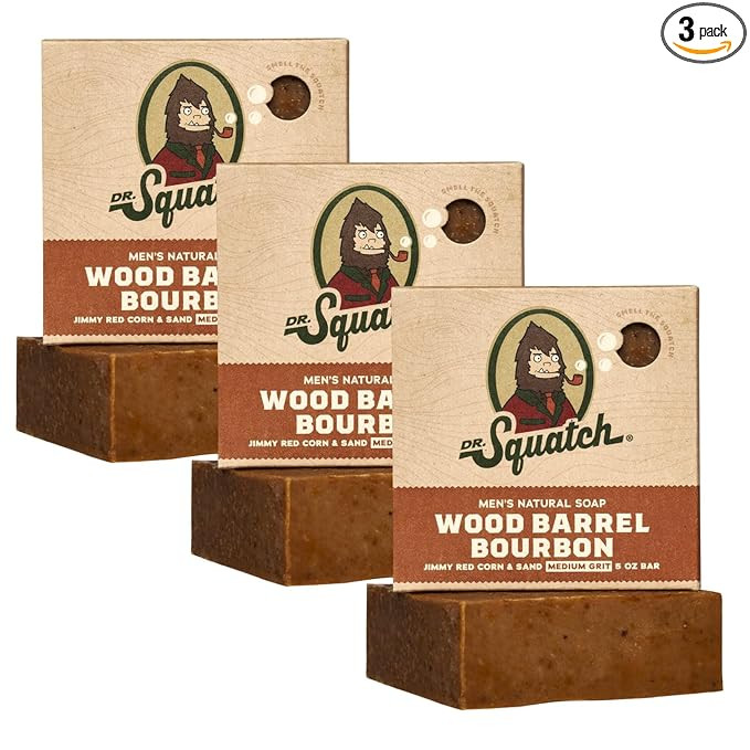 Dr. Squatch Natural Bar Soap for Men - Cold Process Soap with No Harsh Chemicals - Wood Barrel Bo... | Amazon (US)
