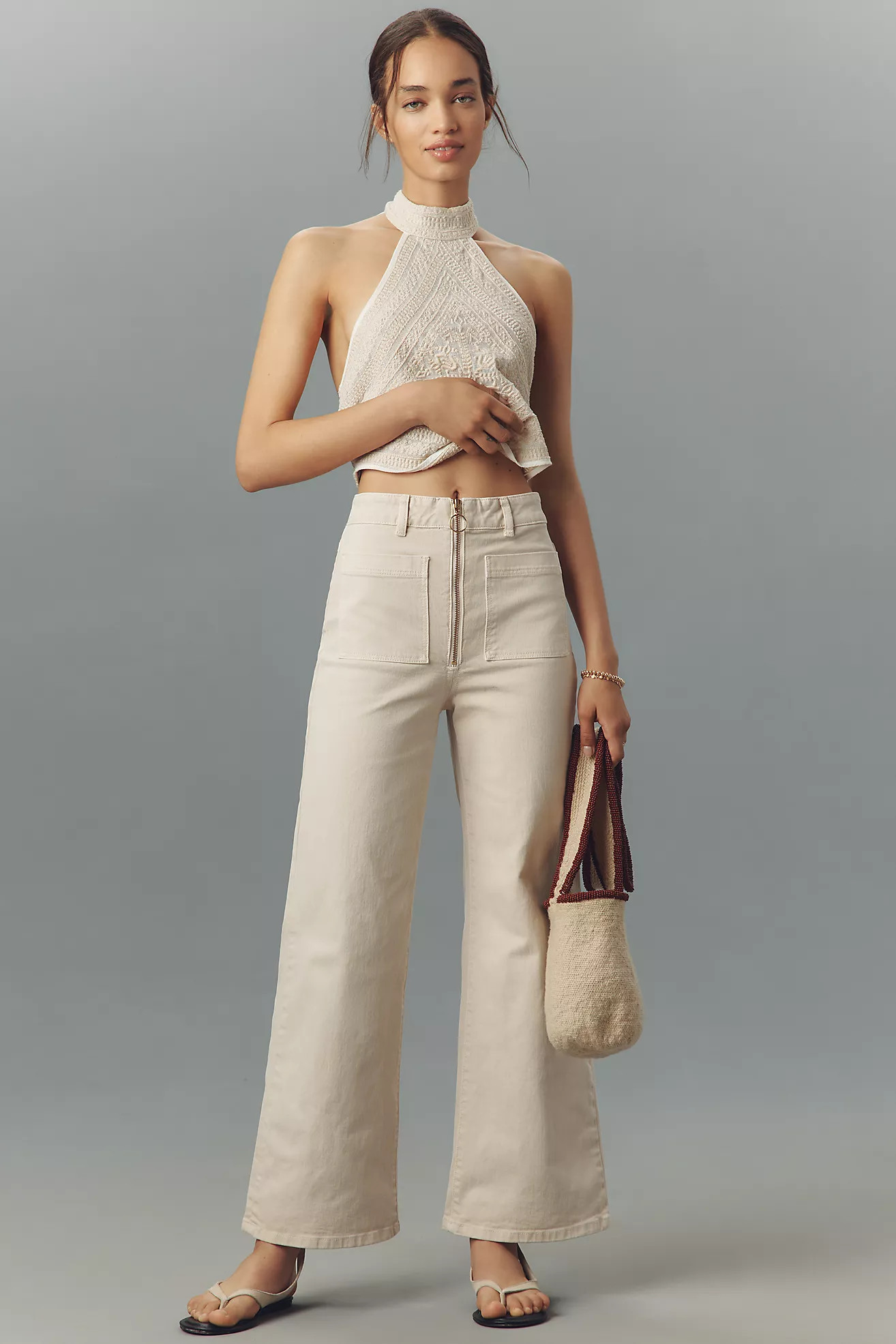 Rolla's Sailor Zip High-Rise Crop Wide-Leg Jeans | Anthropologie (US)