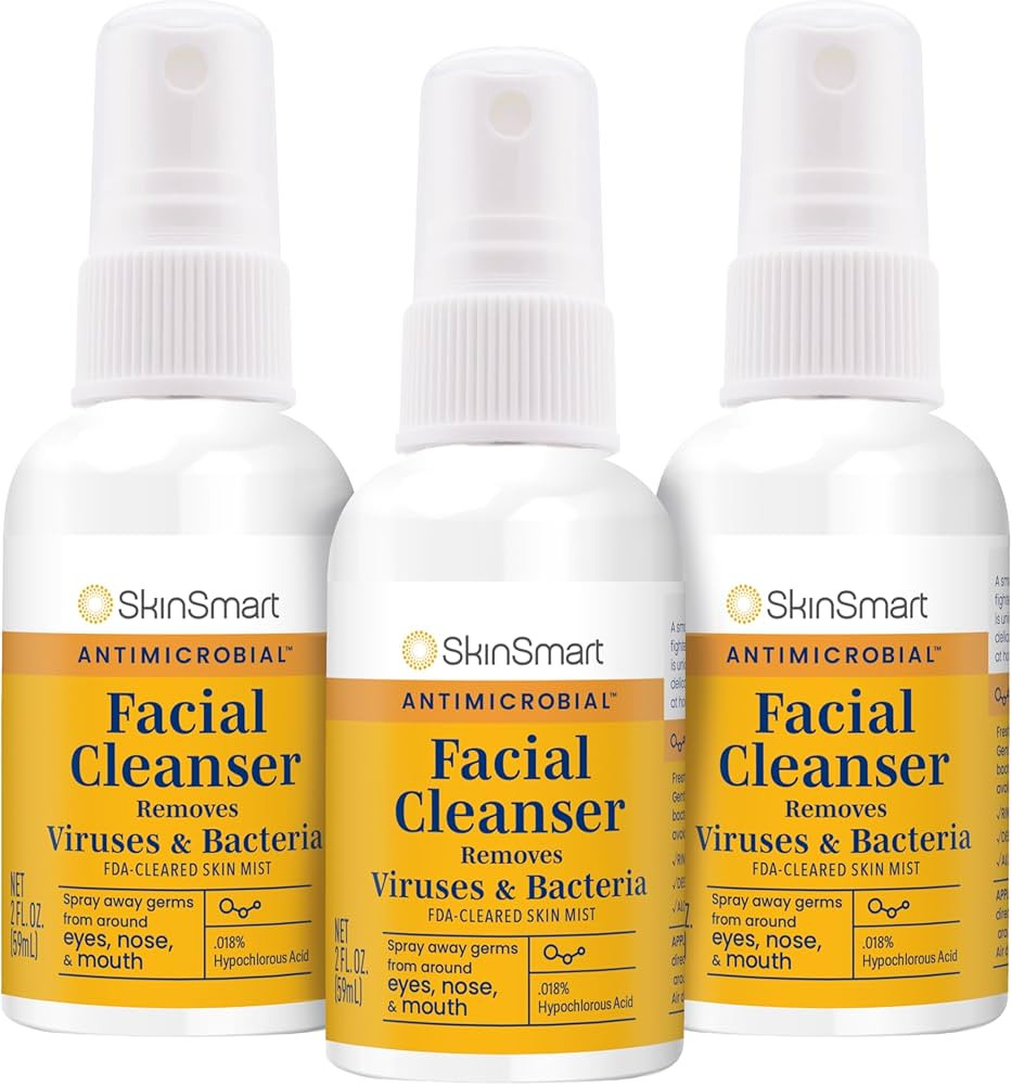 SkinSmart Antimicrobial Facial Cleanser Spray to Remove Viruses and Bacteria Around Eyes, Nose an... | Amazon (US)