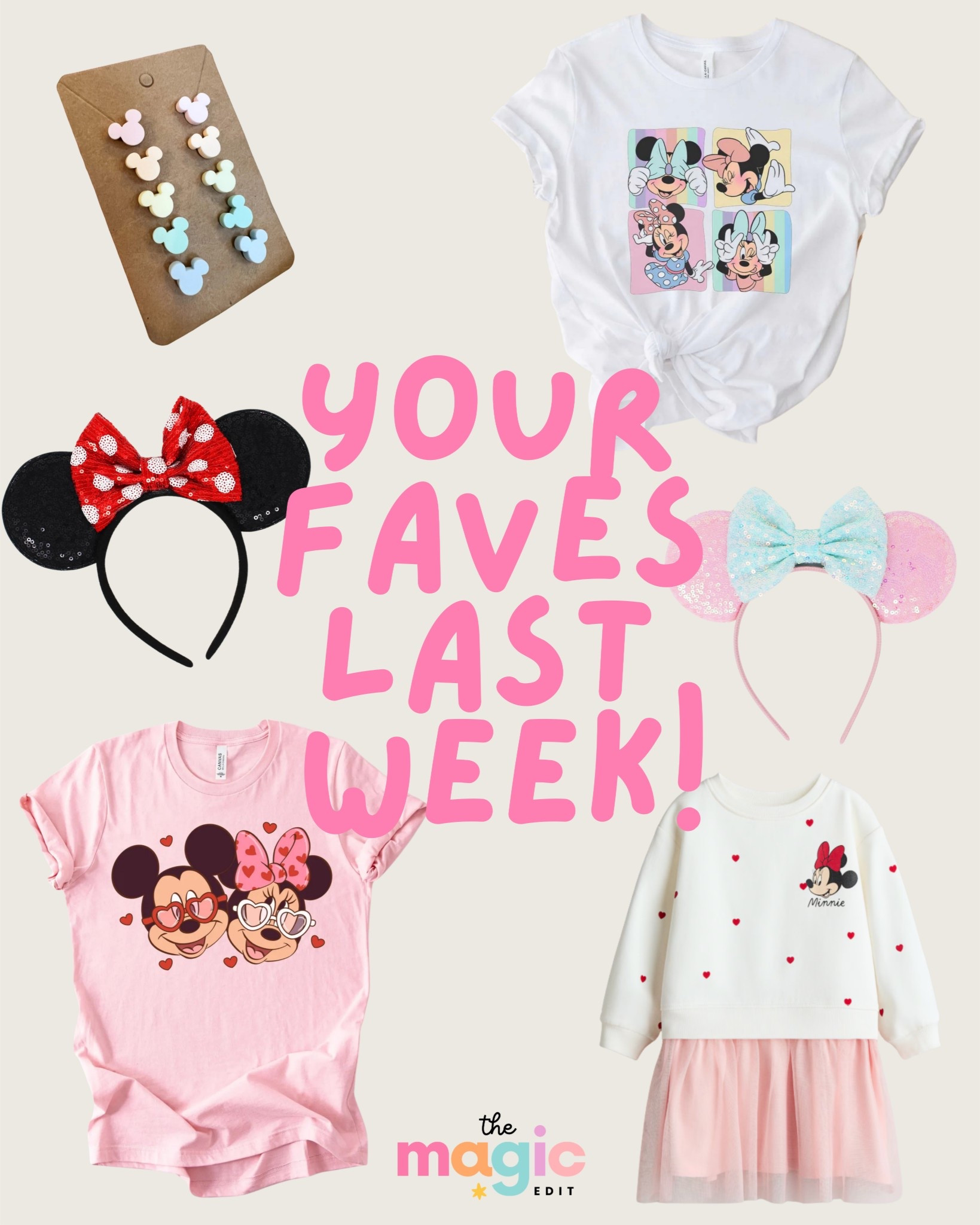 ✨ Last Week’s Favorites — Valentine + Pastel Disney Finds 💕🏰 ✨

You all loved these picks from last week! 💖 A mix of Valentine-inspired Disney shirts, the cutest themed ears, and dreamy pastel earrings + accessories that are perfect for park days, spring outfits, or adding a little magic to everyday looks.

Think soft pinks, reds, and sweet pastels that work for Valentine’s Day ❤️🌸 — but honestly adorable all year long. Whether you’re planning a Disney trip, dressing festive for February, or just love a girly Disney vibe, these favorites are too cute to miss! ✨

Perfect for:
• Valentine’s Day at the parks 💘
• Matching mom + daughter outfits 👯‍♀️
• Spring Disney style 🌷
• Cute park accessories 🎀
• Everyday magical outfits 🏰

Shop all the favorites linked here 🤍

#LTKDisney #LTKSeasonal #DisneyStyle #ValentinesDisney #DisneyParkOutfits #DisneyEars #PastelStyle #MagicalStyle #DisneyAccessories #LTKFavorites #ParkOutfitInspo