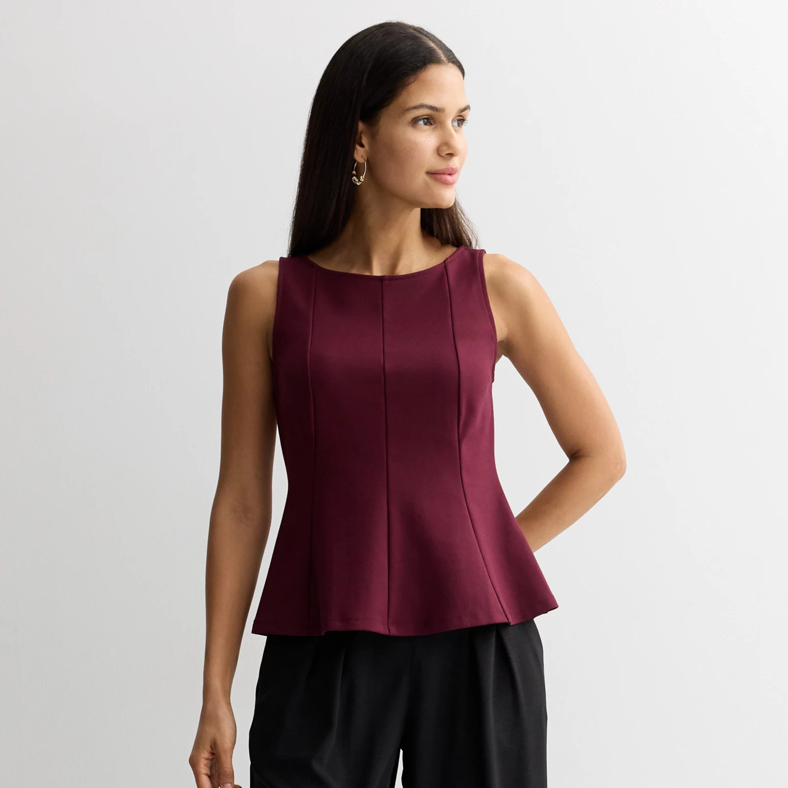 Women's Nine West Boatneck Ponte Top | Kohl's