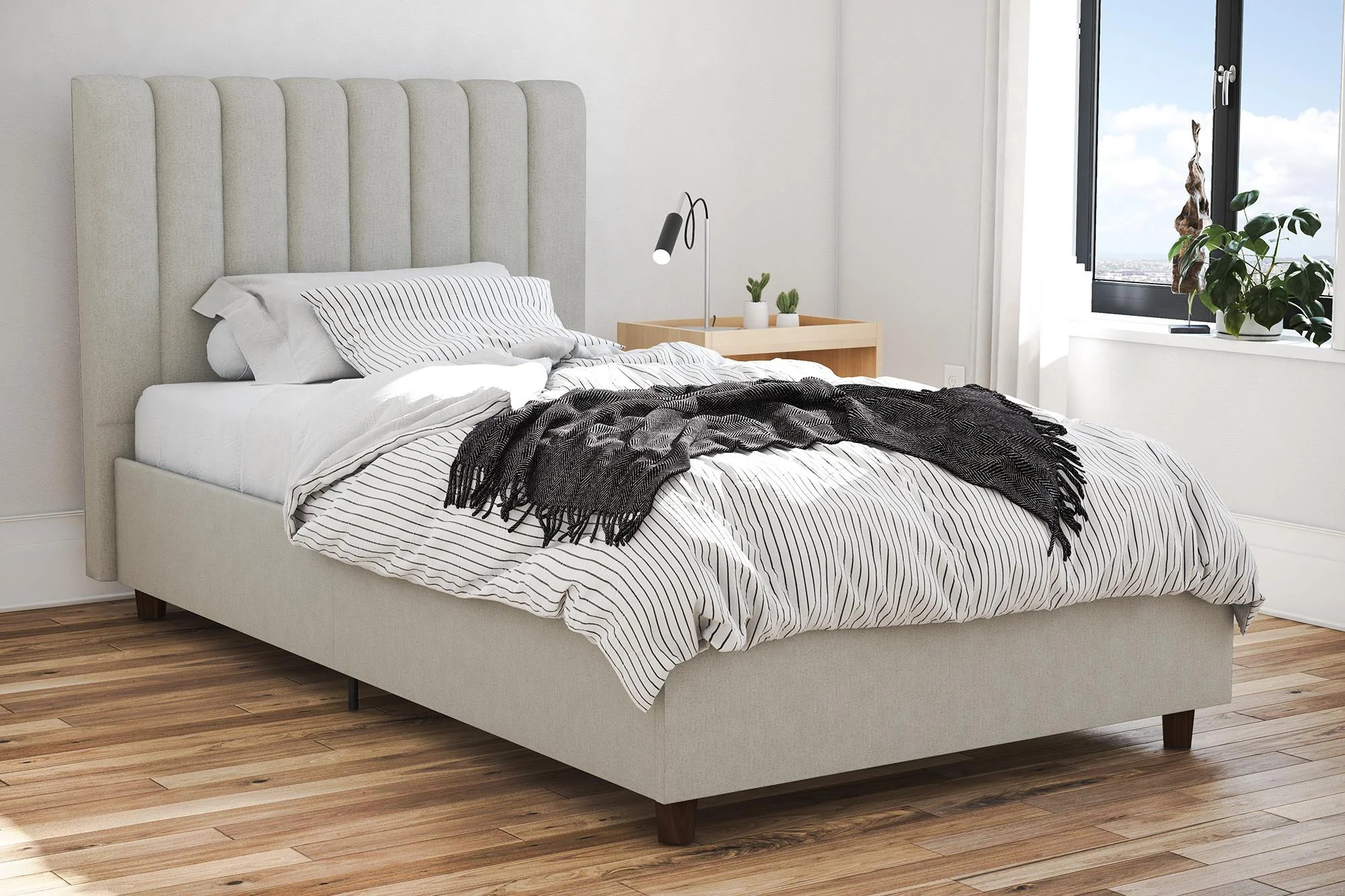 Novogratz Brittany Upholstered Bed, Multiple Sizes, Multiple Colors | Walmart (US)