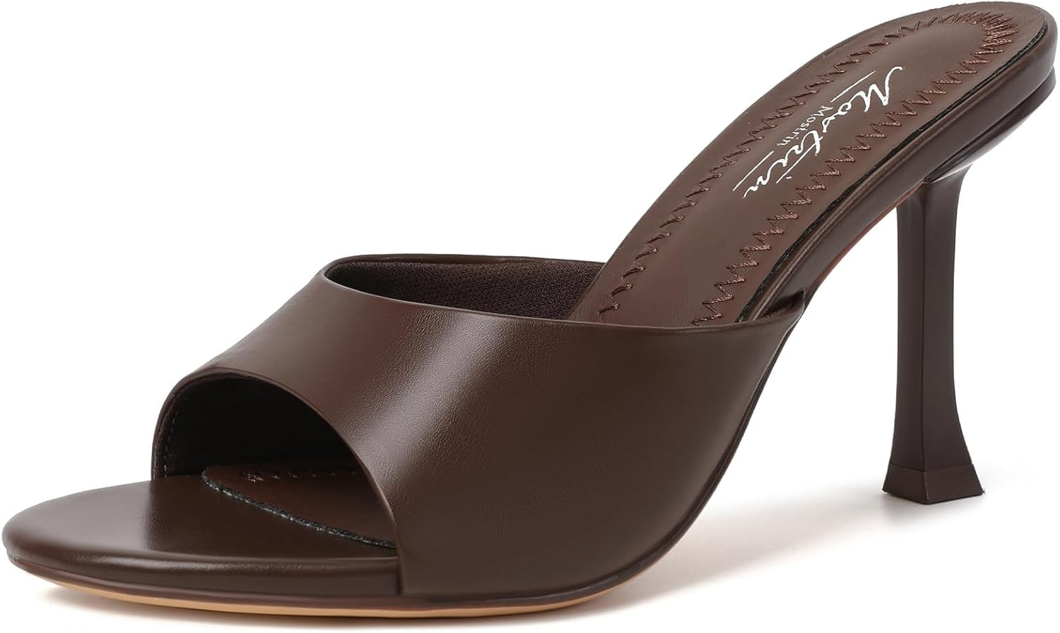 Mostrin Kitten Heels for Women Round Toe Heels With Bow Vintage Mules Sexy Slip on Stiletto Backl... | Amazon (US)