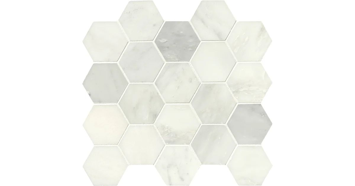 MSI Greecian White - 3" x 3" Hexagon Mosaic Tile - Polished Marble Visual - Sold by Carton (10.6 ... | Build.com, Inc.