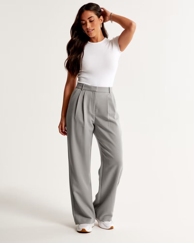 Curve Love A&F Sloane Tailored Pant | Abercrombie & Fitch (US)