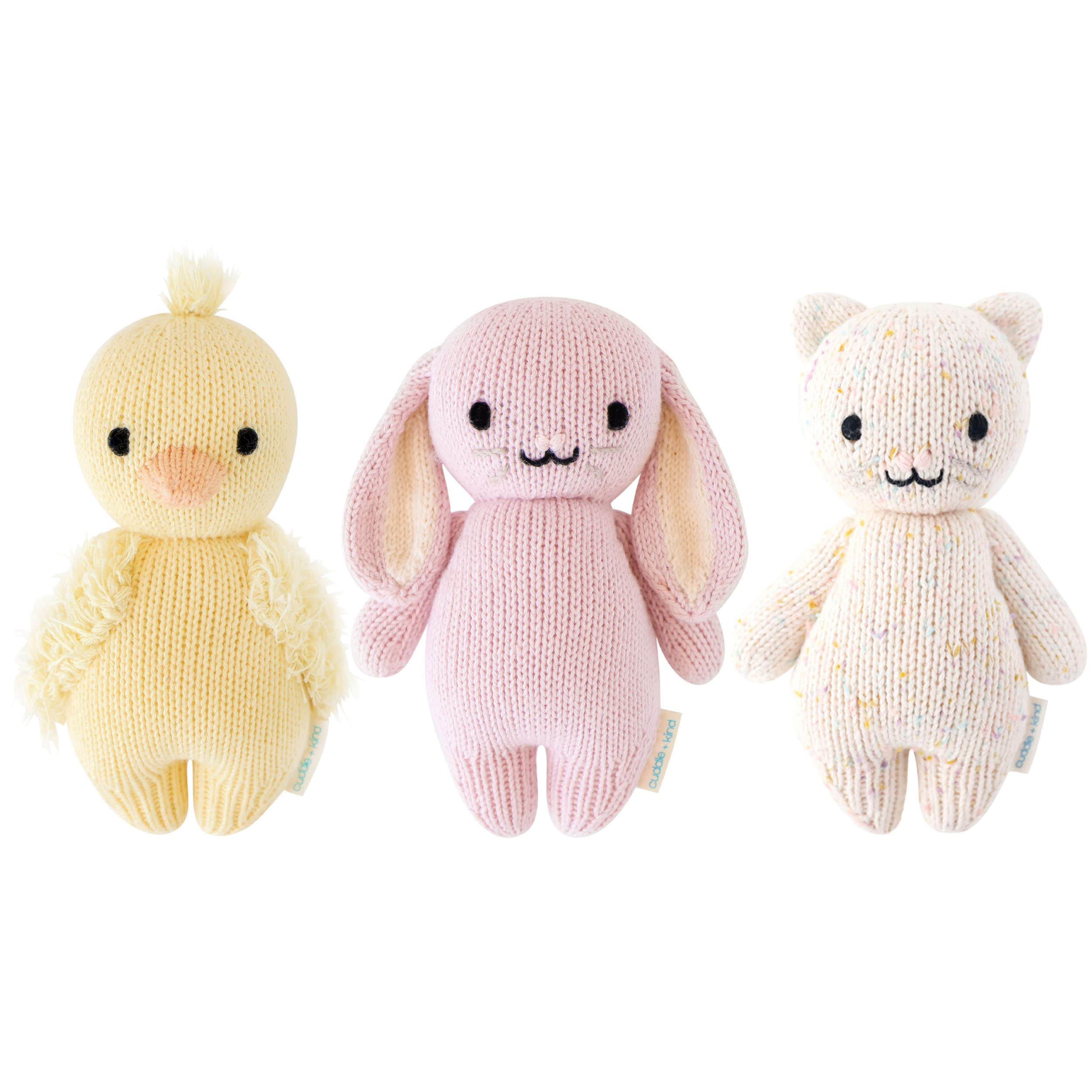 Cuddle + Kind Animal Bundle - Duck, Bunny (Lilac), Kitten (Confetti) - Set of 3 Baby Lovingly Han... | Amazon (US)