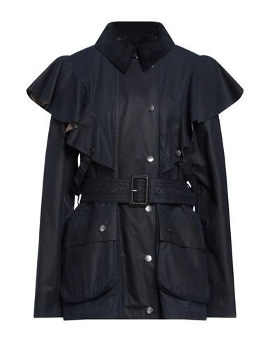Barbour X Chloé Woman Overcoat & Trench Coat Navy blue Size 6 Cotton | YOOX (US)